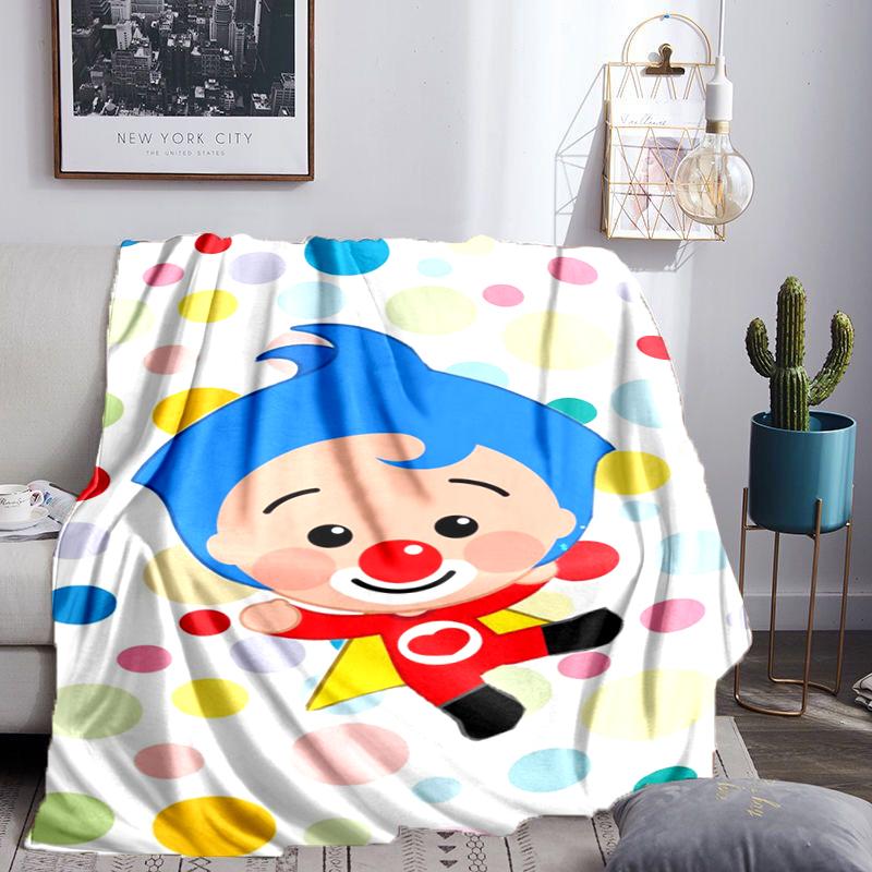 Happy Plim Friends Blanket Flannel Throw for Sofa, Indoor, Camping, Living Room, Office, Chair, And Bed Soft Birthday Gift