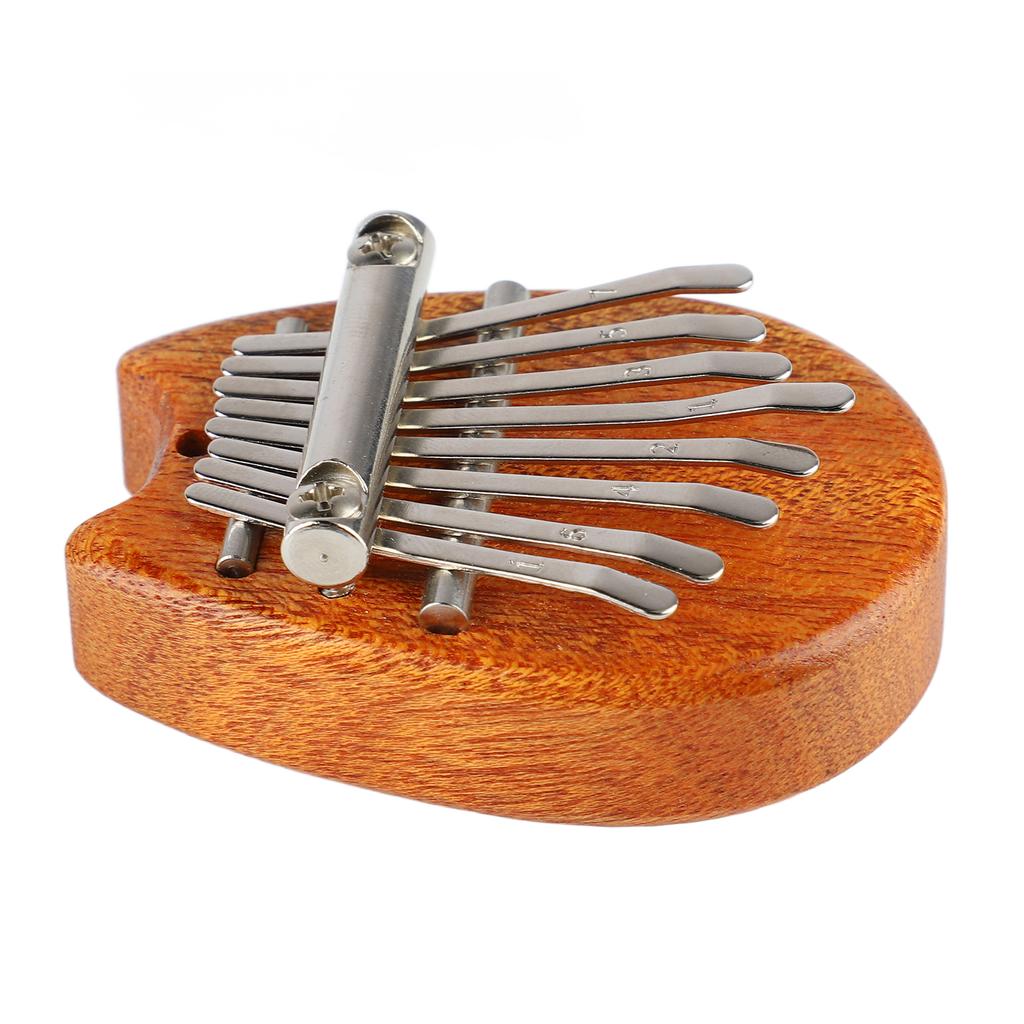 Mini Kalimba 8 Tangenter Tommelpiano Massivt Tre Barnegave for Nybegynner Bærbar med Lanyard