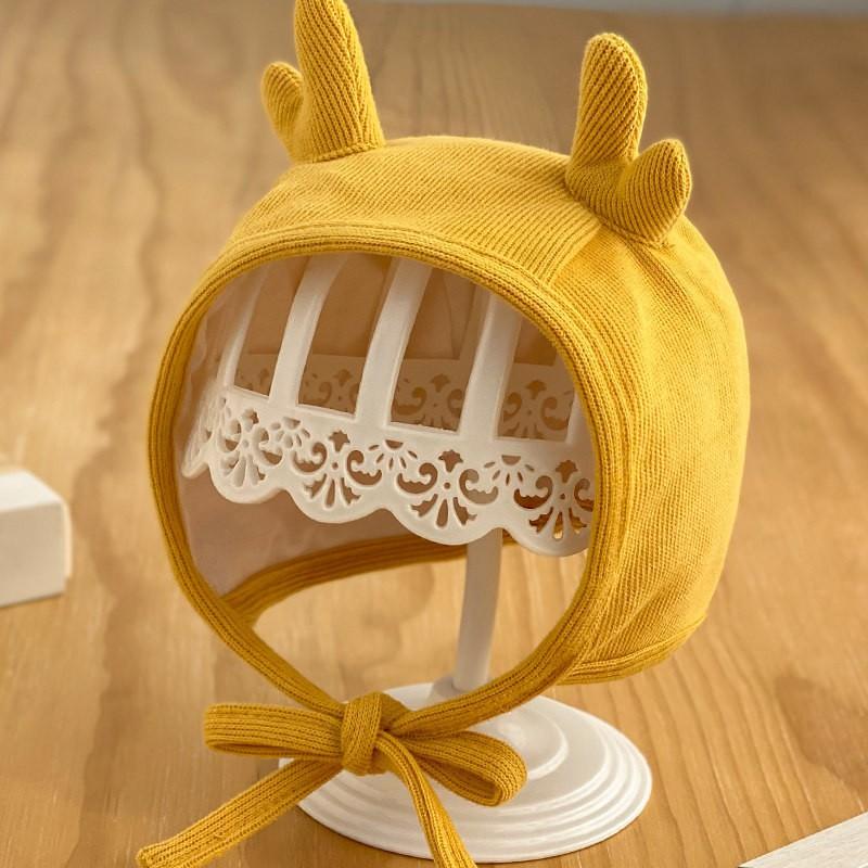 Baby Knit Hat Fall Infants 0-12 Months Warm Ear Protection Cap With Animal Ears Design Unisex Toddler Beanie