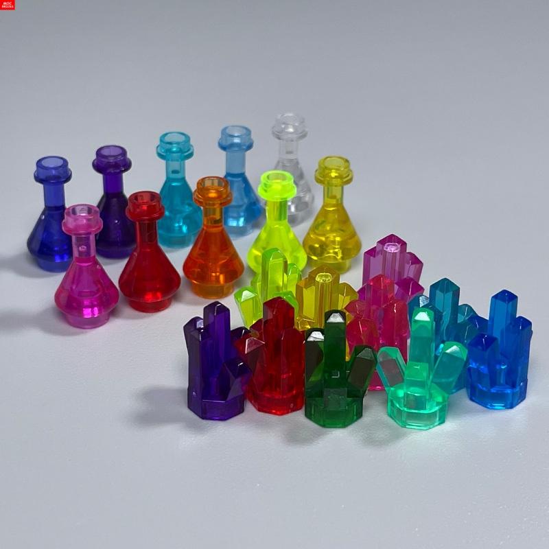 MOC Кубики 93549pb01 2608pb01 камень драгоценный камень драгоценность Утварь Прозрачный Колба Эрленмейера Бутылка Лаборатория Медицинский Строительные Блоки Детские Игрушки