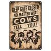 Metal Cow Sign Farmhouse Wall Decor Funny Barn Poster Vintage Tin Plate for Gate