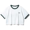 ALVINCLO [Women'S] Plano Color Block Crop Short Sleeve Tee Ast4877 (3 Colors)