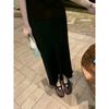 European Station Soft-soled Sparkling Rhinestone One-word Buckle Mary Jane Shoes Women's 2025 Summer New Shallow Mouth Flat-soled Single Shoes