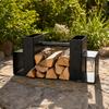 2 Pieces Carbon Steel Firewood Rack Component Sturdy for Patios, Garages