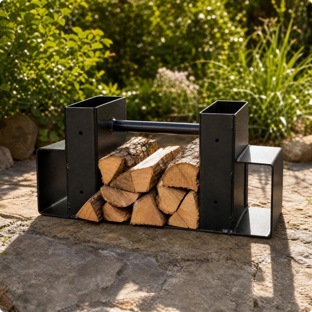 2 Pieces Carbon Steel Firewood Rack Component Sturdy for Patios, Garages