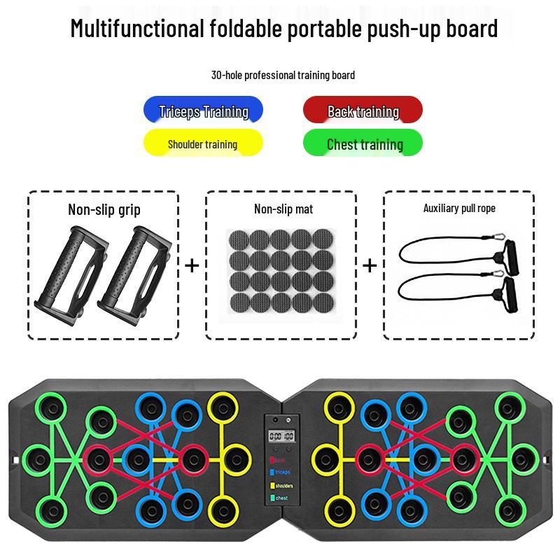 30-Hole Foldable Cross Push-Up Board for Indoor & Outdoor Fitness: Unisex & Portable