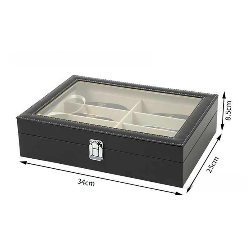 

Leather Glasses Organizer Boxes Drawer Goggles Storage Case Multilayer Waterproof Lenses Cases Glass Eyewear Display Box