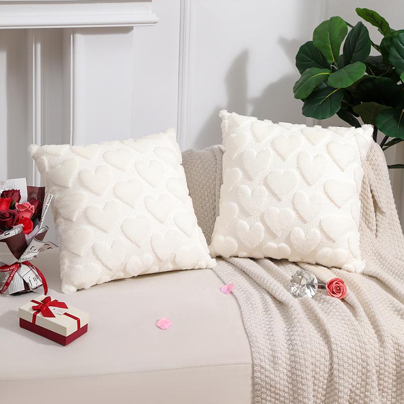 Valentinstag Große Liebe Kissenbezug, Dreidimensionaler Plüsch, Solides Gefühl, Bequem und Hautfreundlich, Kissenbezug für Heimatmosphäre