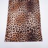 European & American Women's Autumn Leopard Print Hollow Out Long Sleeve Cropped Slim Fit Dress