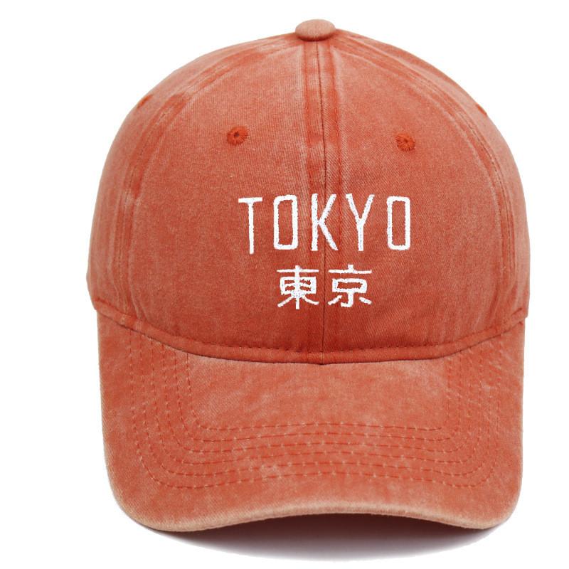 Vintage Water Wash Cotton Baseball Cap With Embroidered Letters For Outdoor Sun Protection