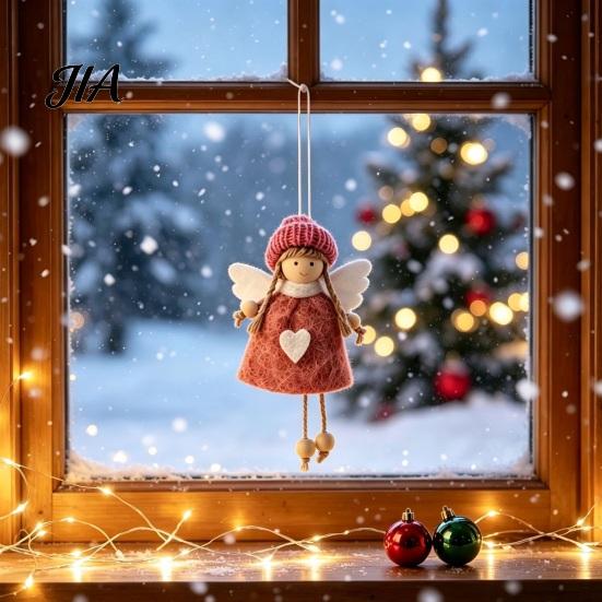 Christmas Tree Hanging Ornaments Plush Angel Doll Ornaments, Fairy Girl Pendant for Artisan Hand Stitched Pendants Home Decor, Party, New Year,