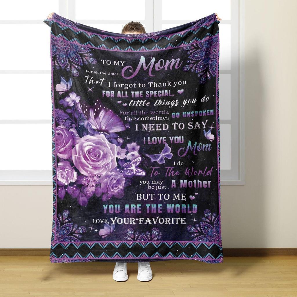 Customizable Flannel Blanket - English Envelope Series, Perfect Mother's Day Gift