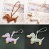 Dog Keychain Pendant Pu Leather Cartoon Pet Bag Charm For Keys And Phones
