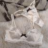 French Ice Silk Underwear Set for Women Sexy Ultra Thin Push Up Bra Set High Quality Comfort Lingerie Brassiere and Thongs Sets