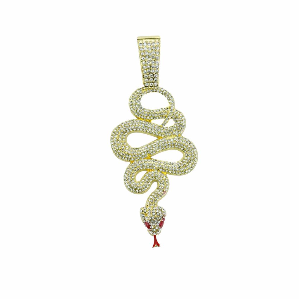 New Hot Selling Full Diamond Spirit Snake Coiled Alloy Pendant, Zodiac Snake Necklace, Men's and Women's Personalized Necklace