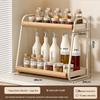 Double-Layer Kitchen Countertop Seasoning Rack for Oil, Salt, Soy Sauce, and Vinegar Storage