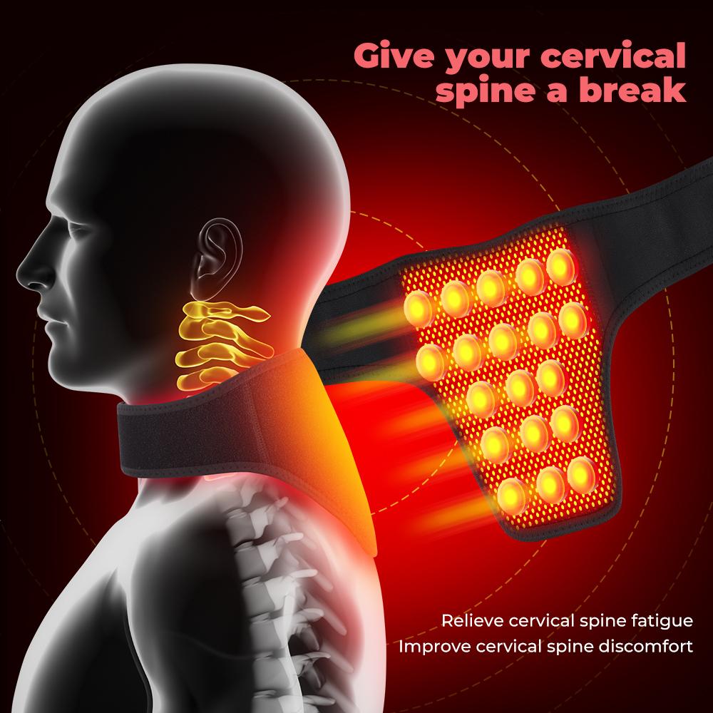 Tourmaline Self-heating Neck Brace 19 Magnets Stone Neck Care Cervical Spine Warming Brace Belt Relieve Discomfort