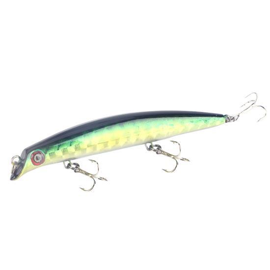 

3pcs Big Long Floating Hard Freshwater Fishing Lures Minnow Plastic Artificial Bait (Green)