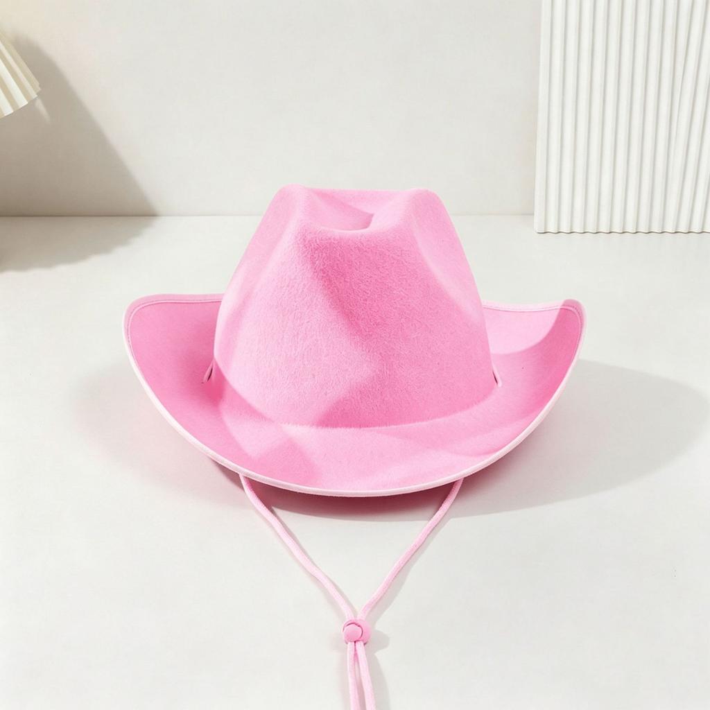 Unisex Cowboy Hat Hemming Decoration Party Travel Sunscreen Celebration Large Brim Simple Fashion Shade
