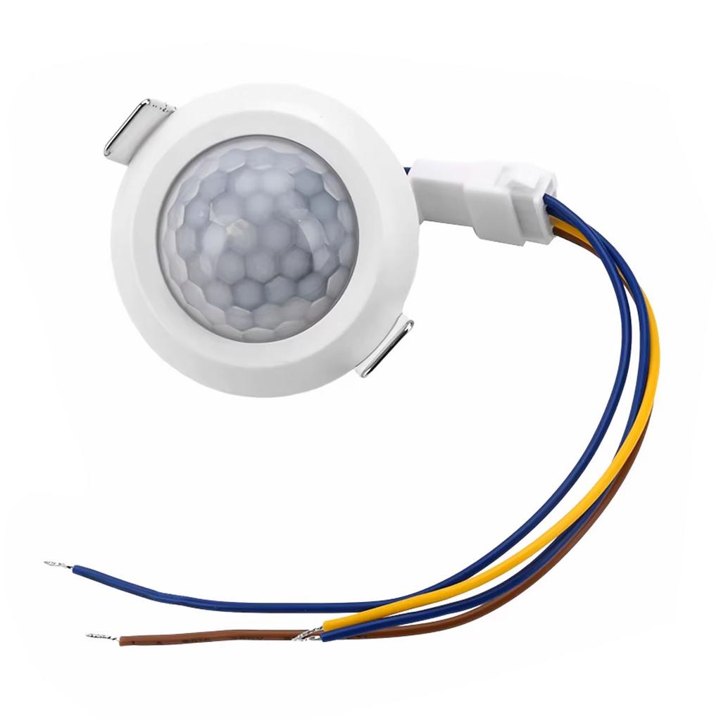 Rosfix Sensore di Movimento PIR 230V – Accensione Automatica dell'Illuminazione | Portata 4m–6m | Sensore di Luminosità Integrato