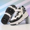 Trendy Cool Middle Top Roller Skateboard Shoes For Boys Girls, Breathable Retractable Roller Skates For Indoor Outdoor Party