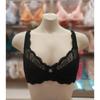 Black Non Woven Flower Lace Full Cup Bra Aabr4430 Bk