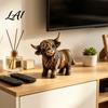 Handmade Highland Cow Gift Farmhouse Figurine Resin Scottish Bull Statue Rustic Hand Carved Crafts Tabletop Ornament Country Style Shelf