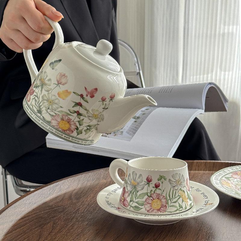 Coffee Cup Set Coffee Cup Saucer Water Cup Light Luxury and High End Feel  Mug  High Appearance Level  Ceramic Souvenir  Afternoon Tea