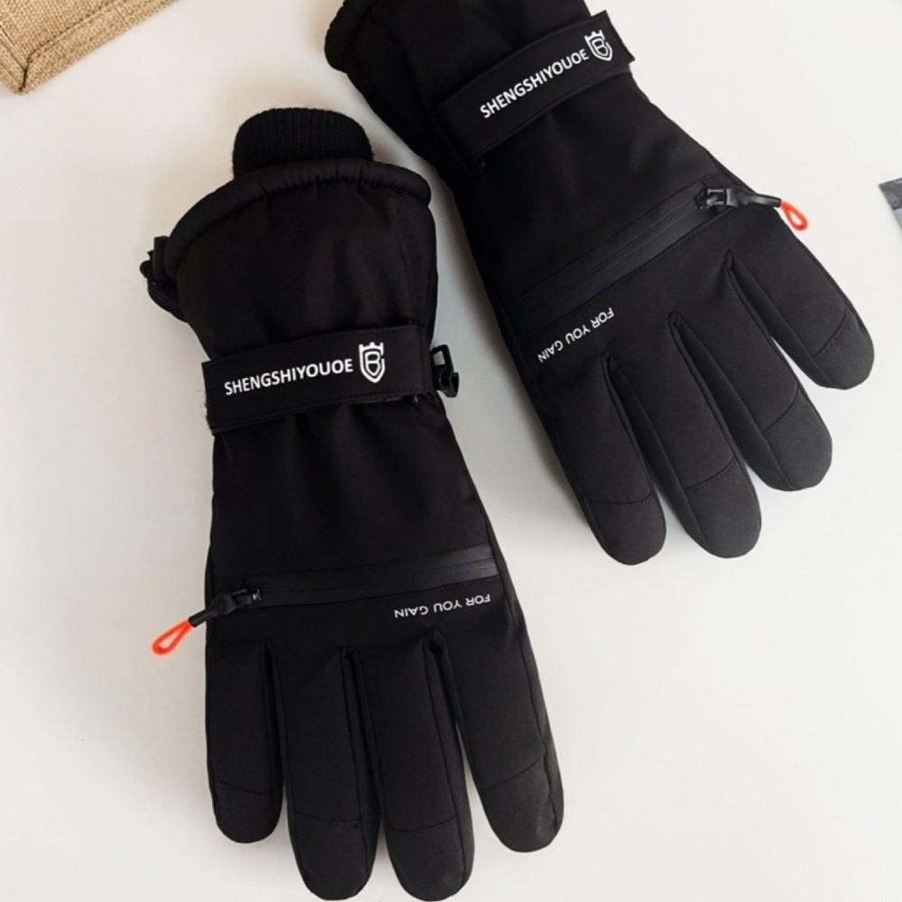 Solid Color Winter Ski Gloves Plush  Gloves Fashion Snowboard Gloves  Riding