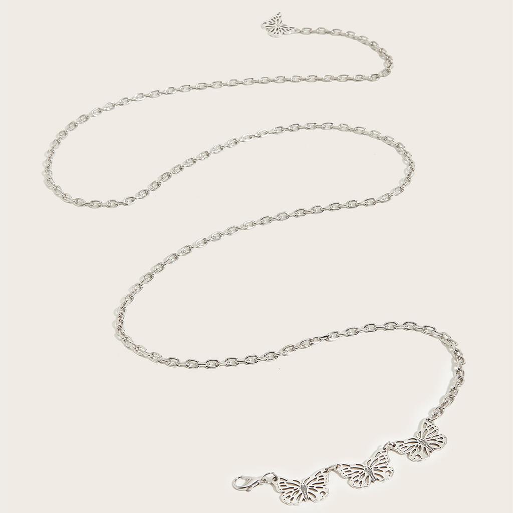 Fashion Vintage Alloy Hollow Butterfly Accessories Waist Chain Female Punk Trend Versatile Body Chain