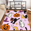 Halloween Theme: Cats, Ghosts, Pumpkins Non-slip Rug Suitable for Living Room and Bedroom Sofas.