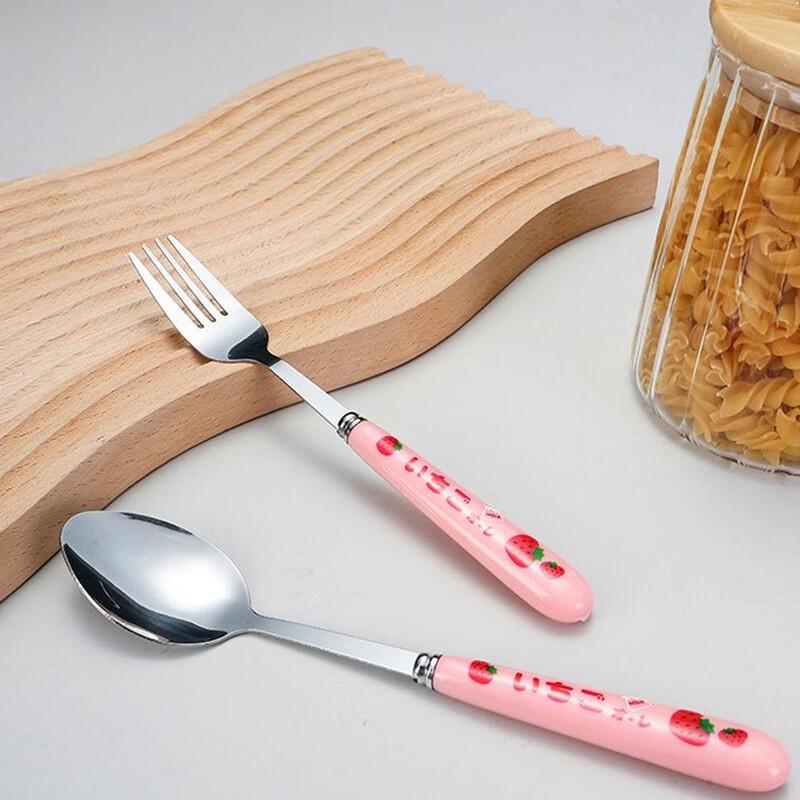ZISIZ Strawberry 304 SS Kids Cutlery Set