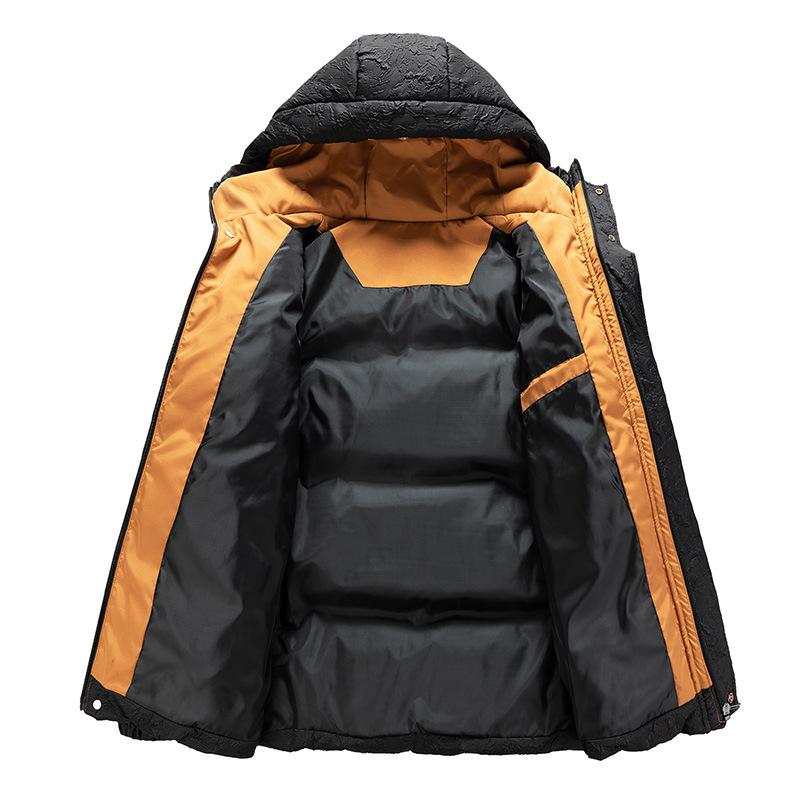 Nuova versione invernale da uomo coreana del cappotto imbottito in cotone con cappuccio spesso di tendenza