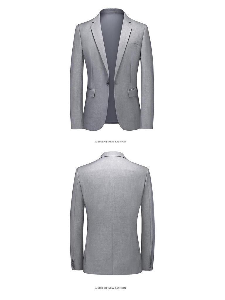 2023 Summer Men's Solid Color Single-Breasted Casual Suit Jacket