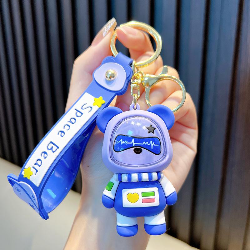 Uroczy Niedźwiadek Astronauty Zwierzę Brelok Kreskówkowy Breloczek Para Zawieszka do Torby Brelok Prezent