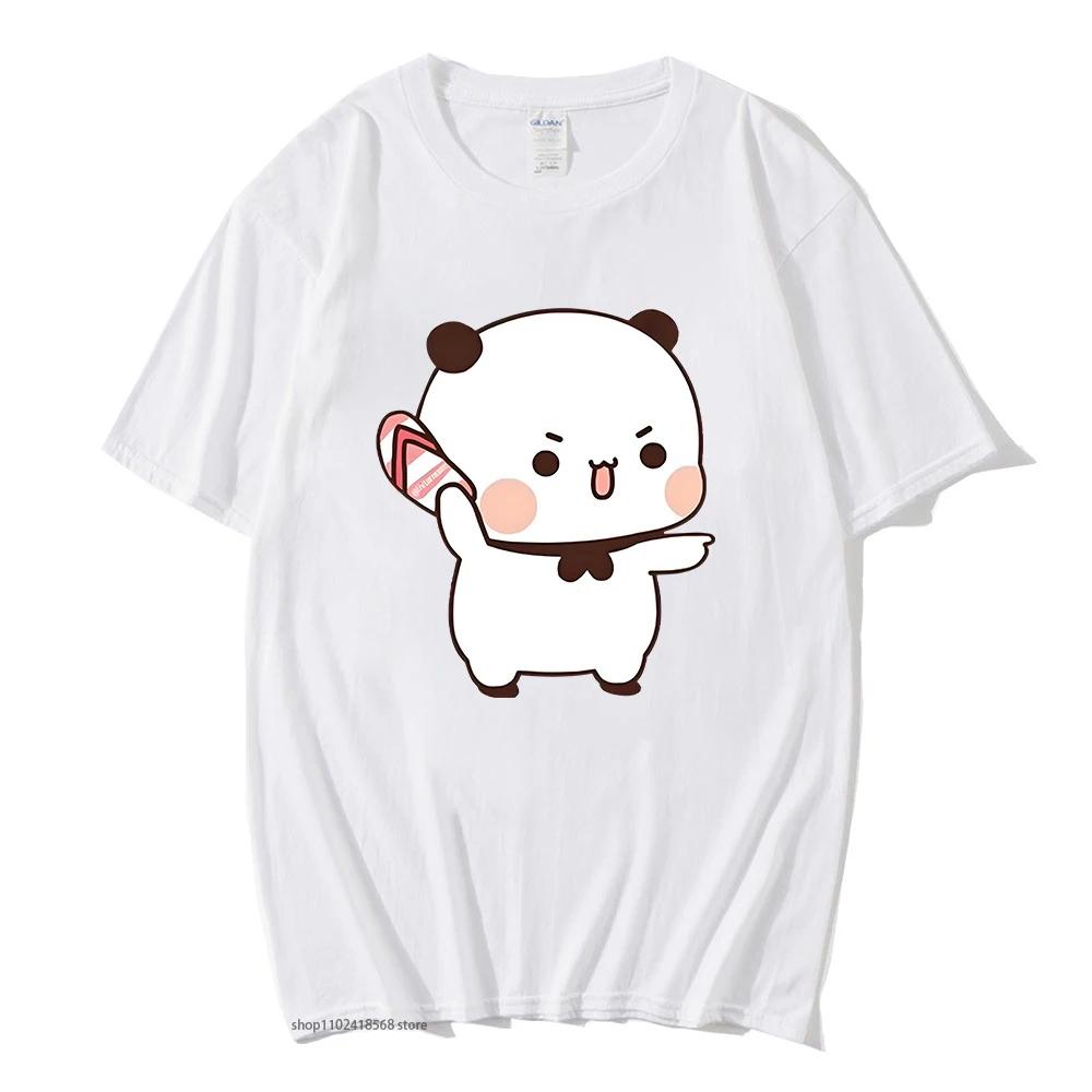 Anime Cartoon Panda Bear Bubu and Dudu T Shirt Kawaii Graphic Printed T Shirt Fashion Crew Neck Plus Size T Shirt Women