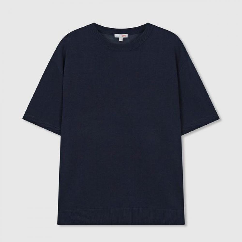 

[spao] Linen Like Loose FiT ShorT Sleeve KniT Spkwc24c01 T Navy/90