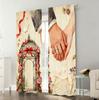 2pcs Romantic Wedding Hand & Gazebo Curtains   Perfect for Bridal/Anniversary Window Decor  Rod Pocket Curtains