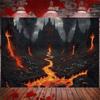 Hell Fire Lava Skull Backdrop Halloween Horror Party Decoration Background Spooky Burning Volcano Horror Photo Booth Banner Prop2282