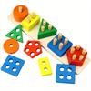 Montessori Wooden Children Toys Sorting Stacking Puzzle Learning Education Toys Color Shape Matching Wooden Toys Gift For Kids