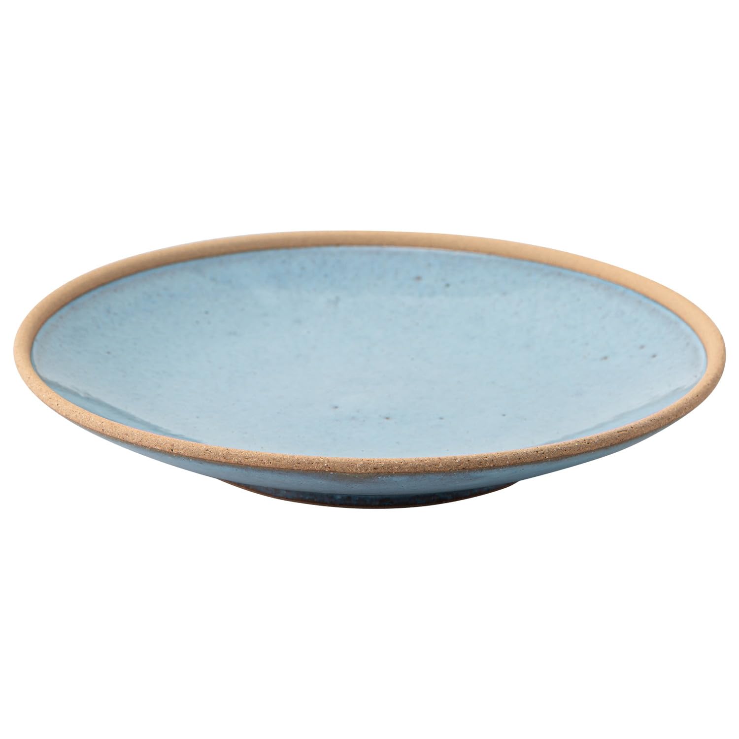 

Hasami ware plate, approximately 24cm diameter, terracotta blue, microwave and dishwasher safe, product number 24487