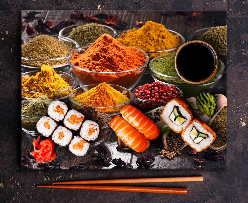 GLASS PLATE CUTTING BOARD 52x40 SPICES