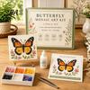 DIY Craft Projects for Adults Sea Glass Mosaic Art Kit, Flower Insect Nature Inspired Sets Kit with Colorful Pieces Beginners, Handmade Wall