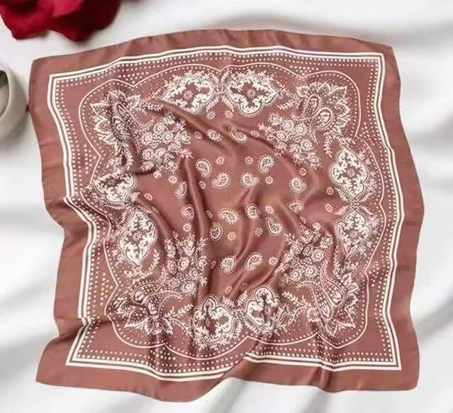 Retro cashew flower personalized small scarf hip hop masculinity versatile decorative imitation silk square scarf headscarf