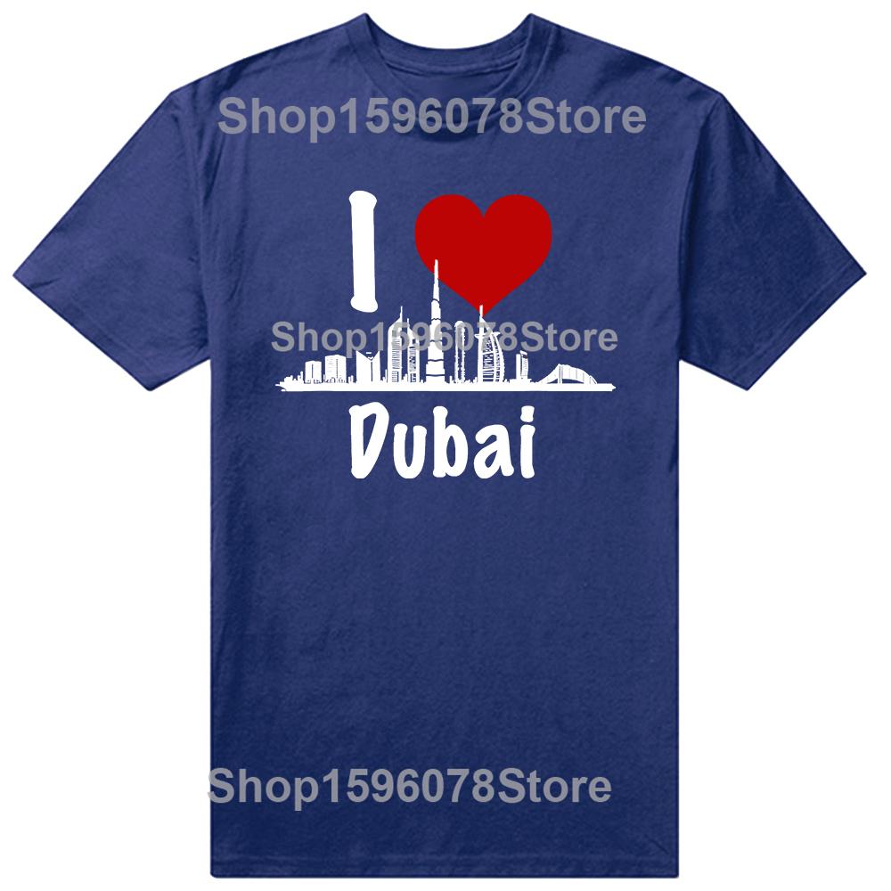 I Love Dubai Skyscrapers Heart Graphic 100 Cotton Tshirts Men Womens Fashion Casual Tshirt Loose Oversized Streetwear T Shirt