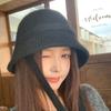 Autumn and Winter Lace-up Knitted Bucket Hat Women's Wool Basin Hat Warm Ear Protection Small Versatile Hat