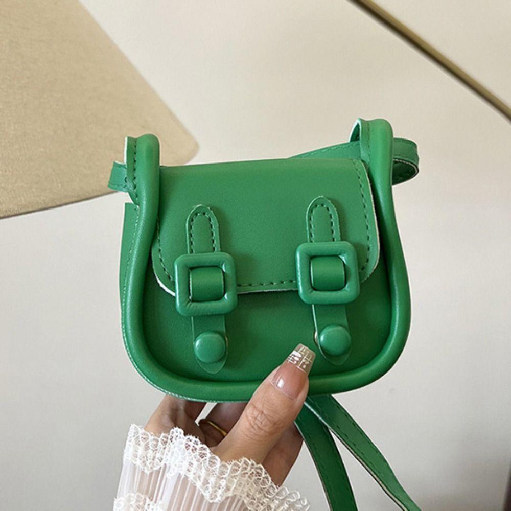 Candy Color Small Square Bag Elegant Lipstick Bag Casual Mini Saddle Bag Daily