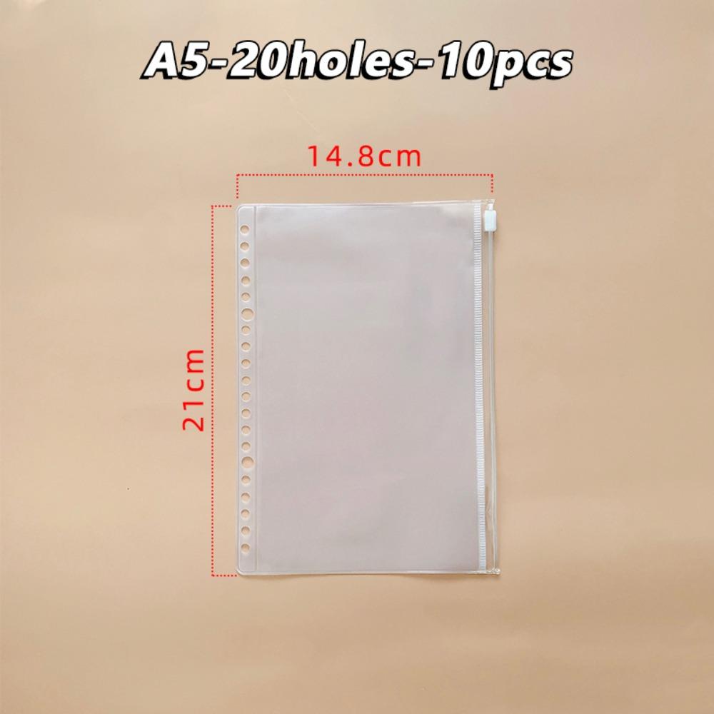 PVC Loose-leaf Notebook Inner Bag Frosted Waterproof Loose-leaf Zipper Bag A4/A5/A6/A7/B5 Binder Storage Pockets School Office