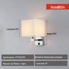 Modern American Fabric Wall Lamp with USB Charge - Hotel Bedroom Reading Light