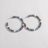 Fashionable Retro Brushed CCB Bead Mixed with Wooden Bead Ring Navojo Women's Earrings